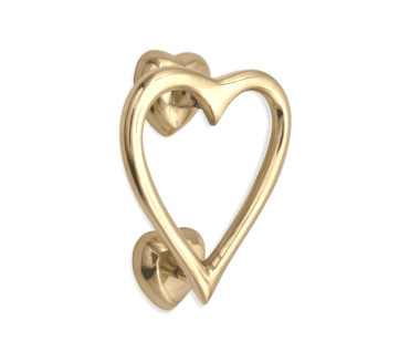 Spira Brass Heart Shaped Door Knocker - Polished Brass