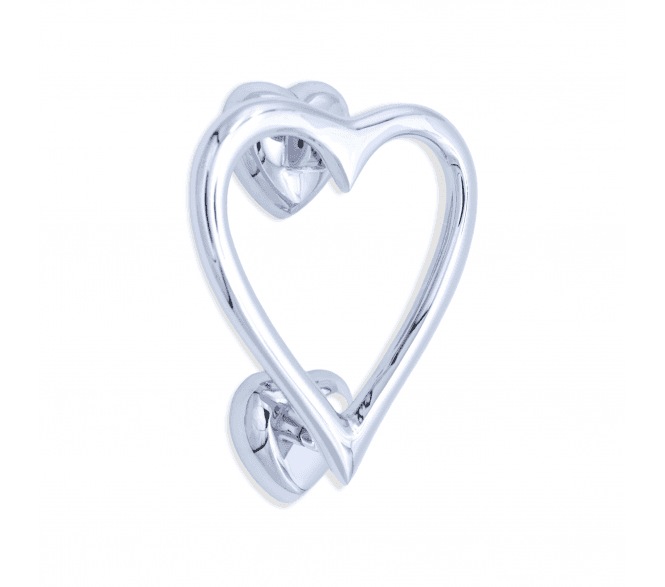 Spira Brass Heart Shaped Door Knocker - Polished Chrome