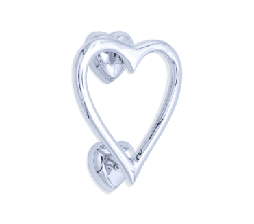 Spira Brass Heart Shaped Door Knocker - Polished Chrome