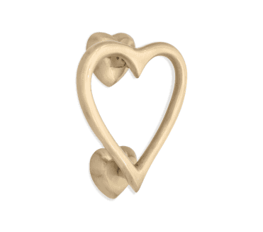 Spira Brass Heart Shaped Door Knocker - Satin Brass