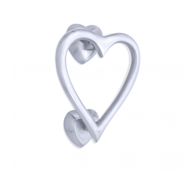 Spira Brass Heart Shaped Door Knocker - Satin Chrome