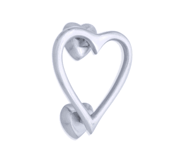 Spira Brass Heart Shaped Door Knocker - Satin Chrome