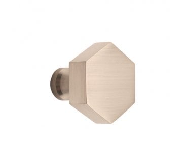 Spira Brass Hexagonal Cabinet Knob - Satin Stainless Steel