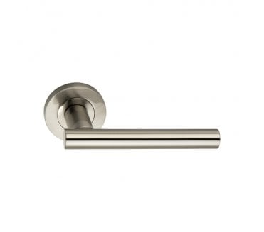 Spira Brass Jura Lever On Round Rose - Satin Nickel