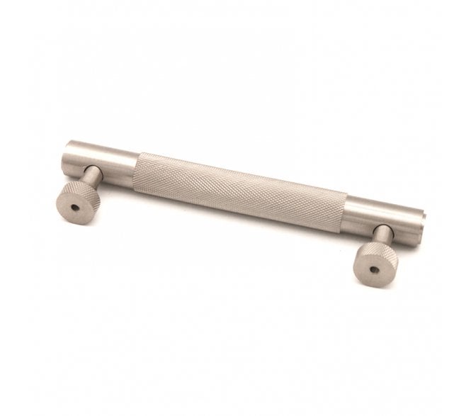 Spira Brass Knurled Cabinet Pull Handles - Satin Stainless Steel