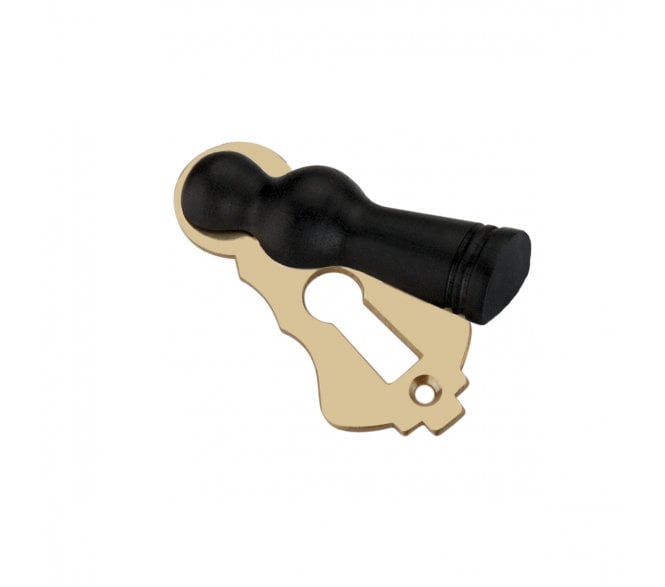 Spira Brass Lady Standard Keyhole Escutcheon (Covered) - Ebony/Aged Brass