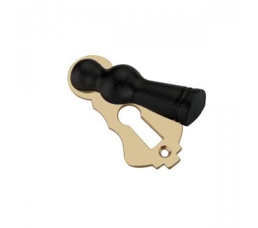 Spira Brass Lady Standard Keyhole Escutcheon (Covered) - Ebony/Aged Brass