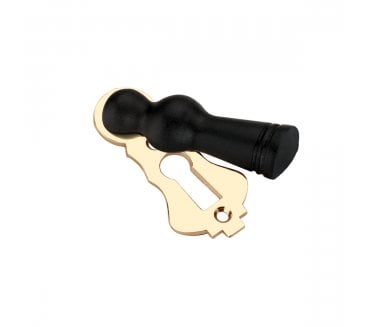 Spira Brass Lady Standard Keyhole Escutcheon (Covered) - Ebony/Polished Brass