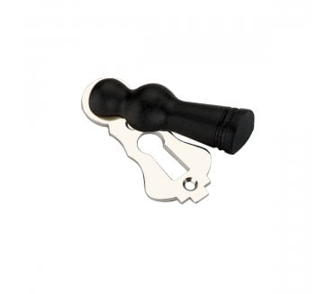 Spira Brass Lady Standard Keyhole Escutcheon (Covered) - Ebony/Polished Nickel