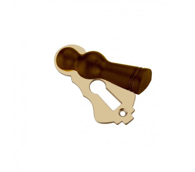 Spira Brass Lady Standard Keyhole Escutcheon (Covered) - Rosewood/Aged Brass