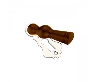 Spira Brass Lady Standard Keyhole Escutcheon (Covered) - Rosewood/Polished Nickel