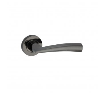 Spira Brass Leygo Lever On Round Rose - Black Nickel