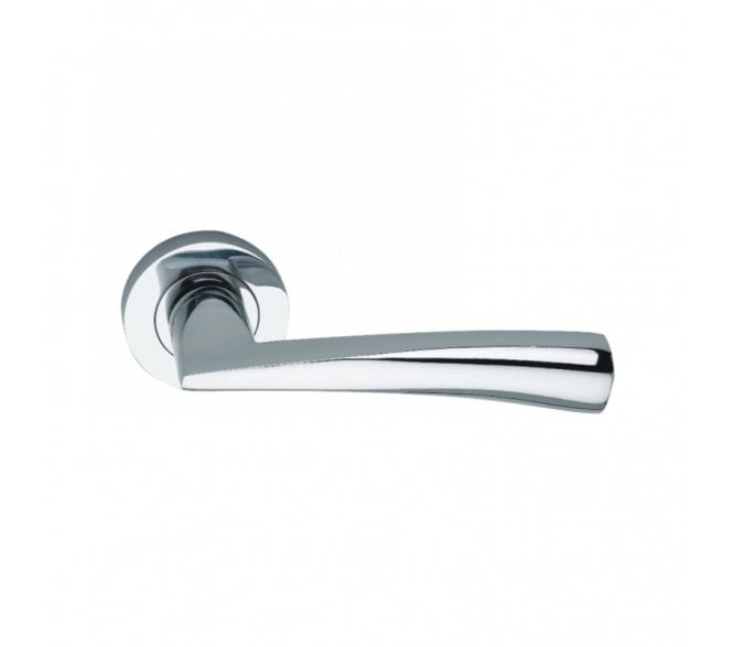 Spira Brass Leygo Lever On Round Rose - Polished Chrome