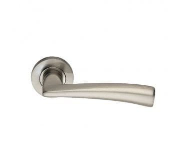 Spira Brass Leygo Lever On Round Rose - Satin Nickel
