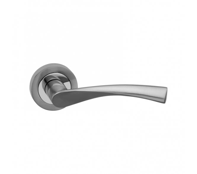 Spira Brass Mercury Lever On Round Rose - Polished Chrome/Satin Nickel