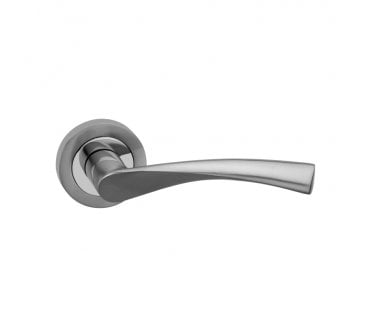 Spira Brass Mercury Lever On Round Rose - Polished Chrome/Satin Nickel