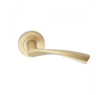 Spira Brass Mercury Lever On Round Rose - Satin Brass