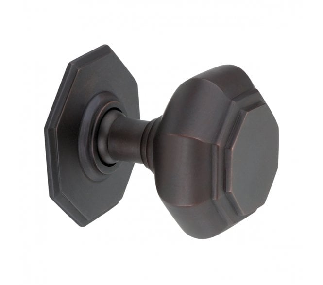 Spira Brass Octagonal Centre Door Knob - Aged Bronze