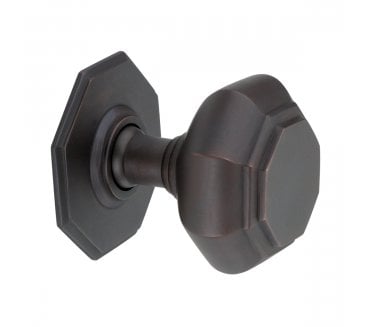 Spira Brass Octagonal Centre Door Knob - Aged Bronze