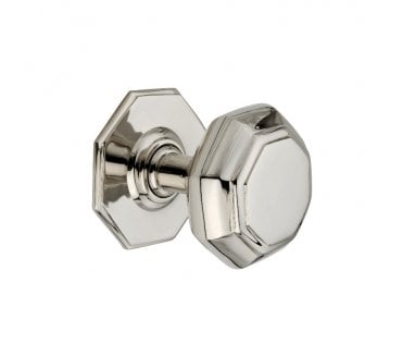 Spira Brass Octagonal Centre Door Knob - Polished Nickel