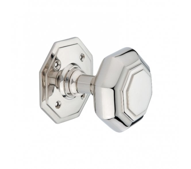 Spira Brass Octagonal Mortice Door Knob - Polished Nickel