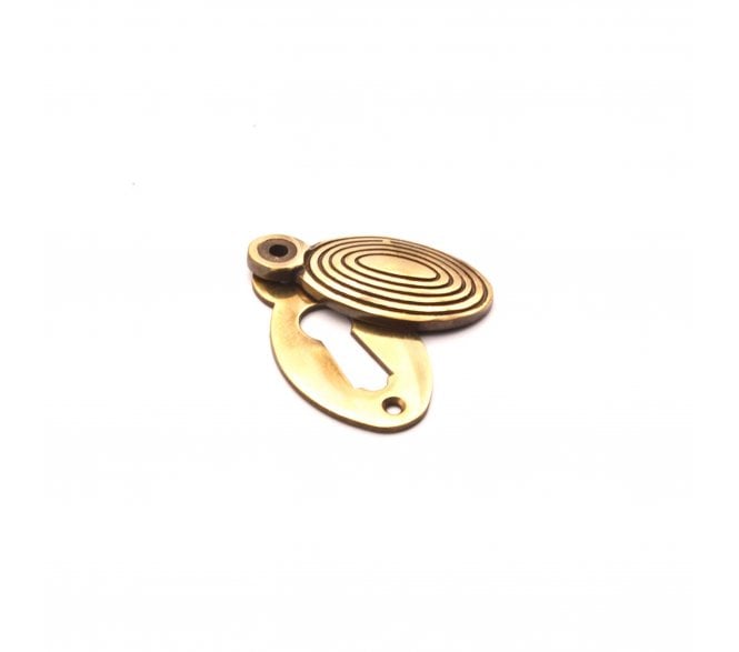 Spira Brass Oval Beehive Standard Keyhole Escutcheon (Covered) - Aged Brass