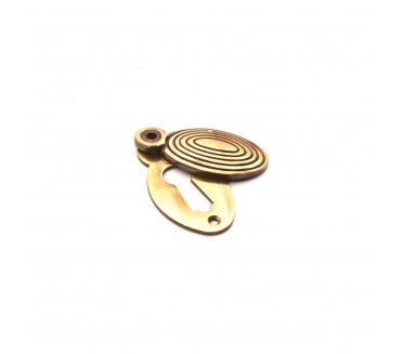 Spira Brass Oval Beehive Standard Keyhole Escutcheon (Covered) - Aged Brass