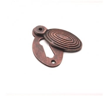 Spira Brass Oval Beehive Standard Keyhole Escutcheon (Covered) - Aged Bronze