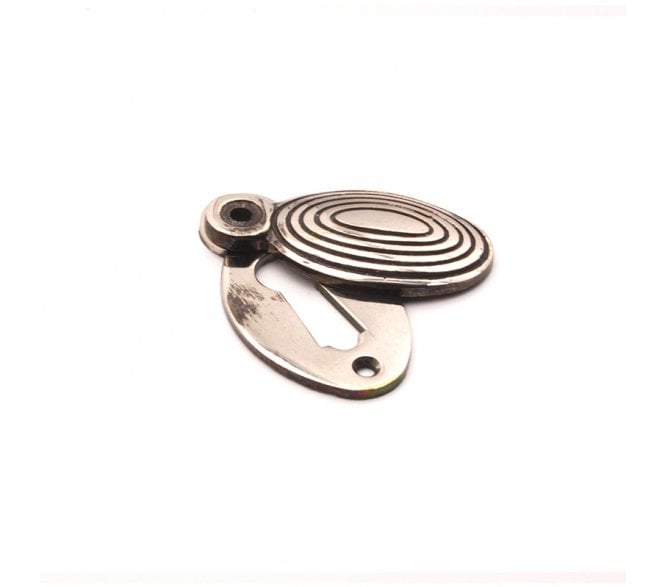 Spira Brass Oval Beehive Standard Keyhole Escutcheon (Covered) - Aged Nickel