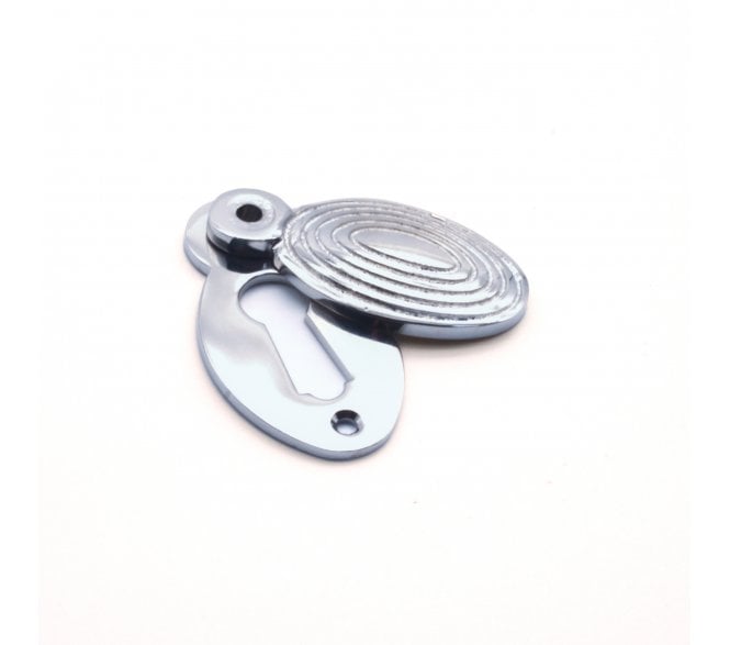 Spira Brass Oval Beehive Standard Keyhole Escutcheon (Covered) - Polished Chrome