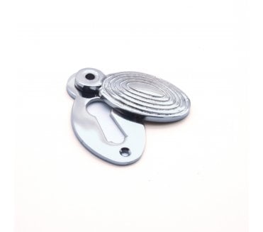 Spira Brass Oval Beehive Standard Keyhole Escutcheon (Covered) - Polished Chrome