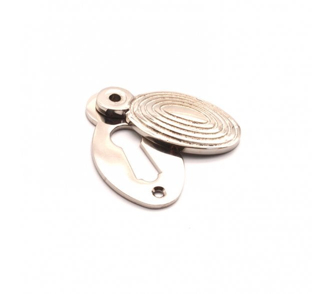 Spira Brass Oval Beehive Standard Keyhole Escutcheon (Covered) - Polished Nickel
