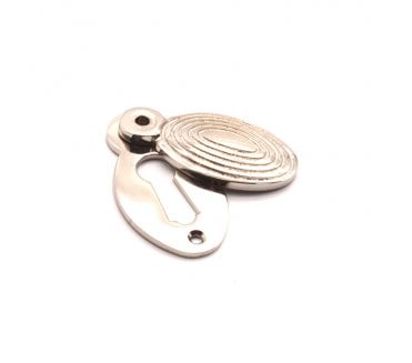 Spira Brass Oval Beehive Standard Keyhole Escutcheon (Covered) - Polished Nickel