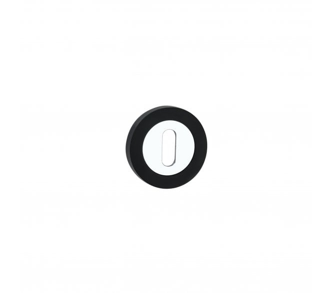 Spira Brass SB3105BLK/PC Oval Covered Keyhole Escutcheon Black/Chrome