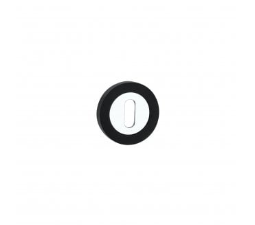 Spira Brass SB3105BLK/PC Oval Covered Keyhole Escutcheon Black/Chrome