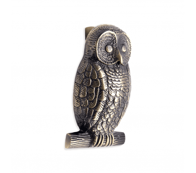 Spira Brass Owl Door Knocker - Antique Brass