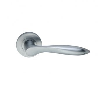 Spira Brass Pearle Lever On Round Rose - Satin Chrome