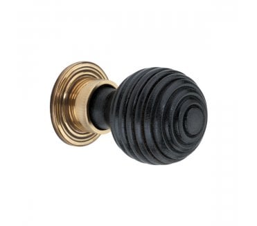 Spira Brass Preston Cabinet Knobs - Ebony/Aged Brass