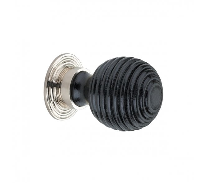 Spira Brass Preston Cabinet Knobs - Ebony/Polished Nickel