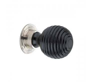 Spira Brass Preston Cabinet Knobs - Ebony/Polished Nickel