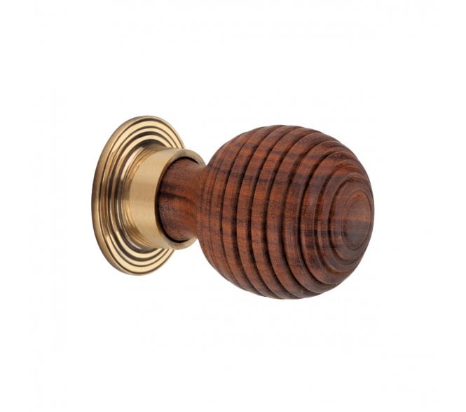 Spira Brass Preston Cabinet Knobs - Rosewood/Aged Brass