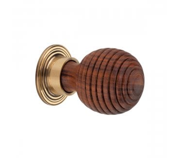 Spira Brass Preston Cabinet Knobs - Rosewood/Aged Brass