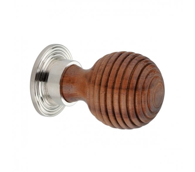 Spira Brass Preston Cabinet Knobs - Rosewood/Polished Nickel