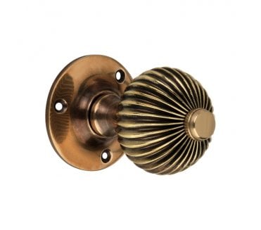 Spira Brass Regency Mortice Door Knobs - Aged Brass