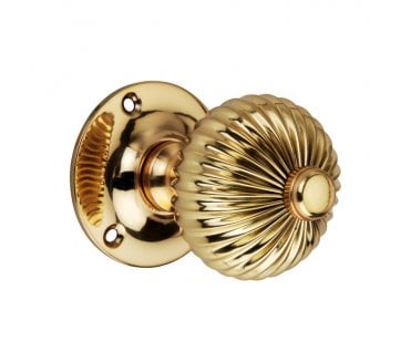 Spira Brass Regency Mortice Door Knobs - Polished Brass