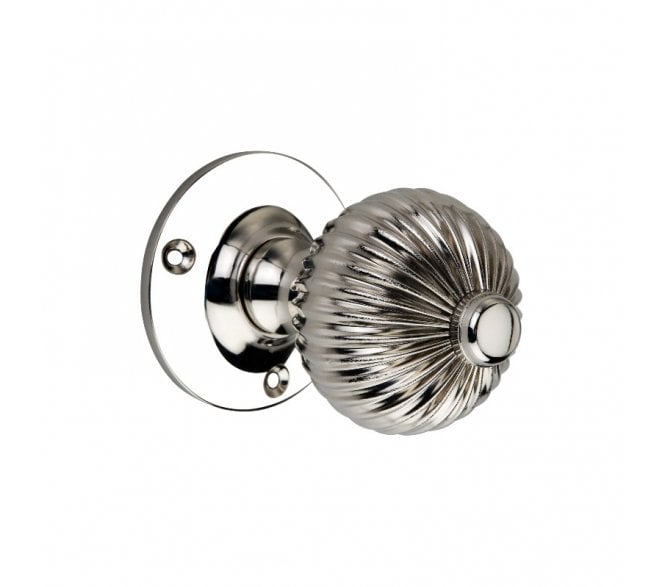 Spira Brass Regency Mortice Door Knobs - Polished Nickel