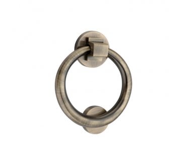 Spira Brass Ring Door Knocker - Antique Brass