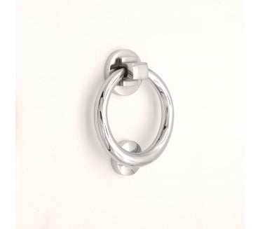 Spira Brass Ring Door Knocker - Polished Chrome