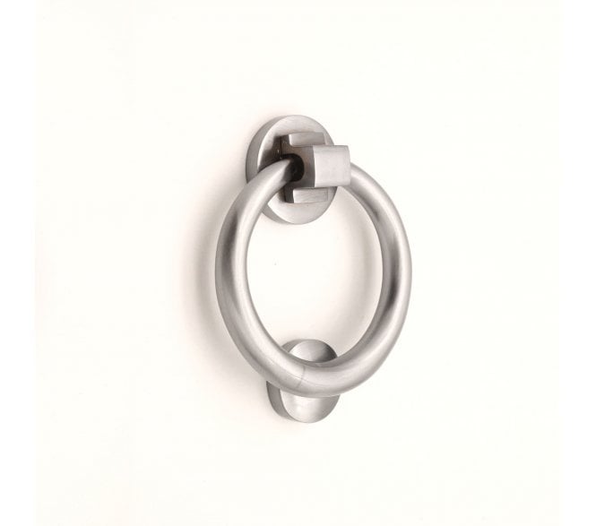 Spira Brass Ring Door Knocker - Satin Chrome