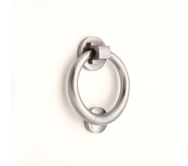 Spira Brass Ring Door Knocker - Satin Chrome